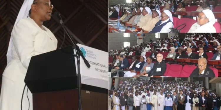 Sr. Jane Wakahiu, the Associate Vice President of Program Operations and Head of Catholic Sisters Initiative at Conrad N. Hilton Foundation, at a research symposium in Nairobi, Kenya. Credit: ACI Africa